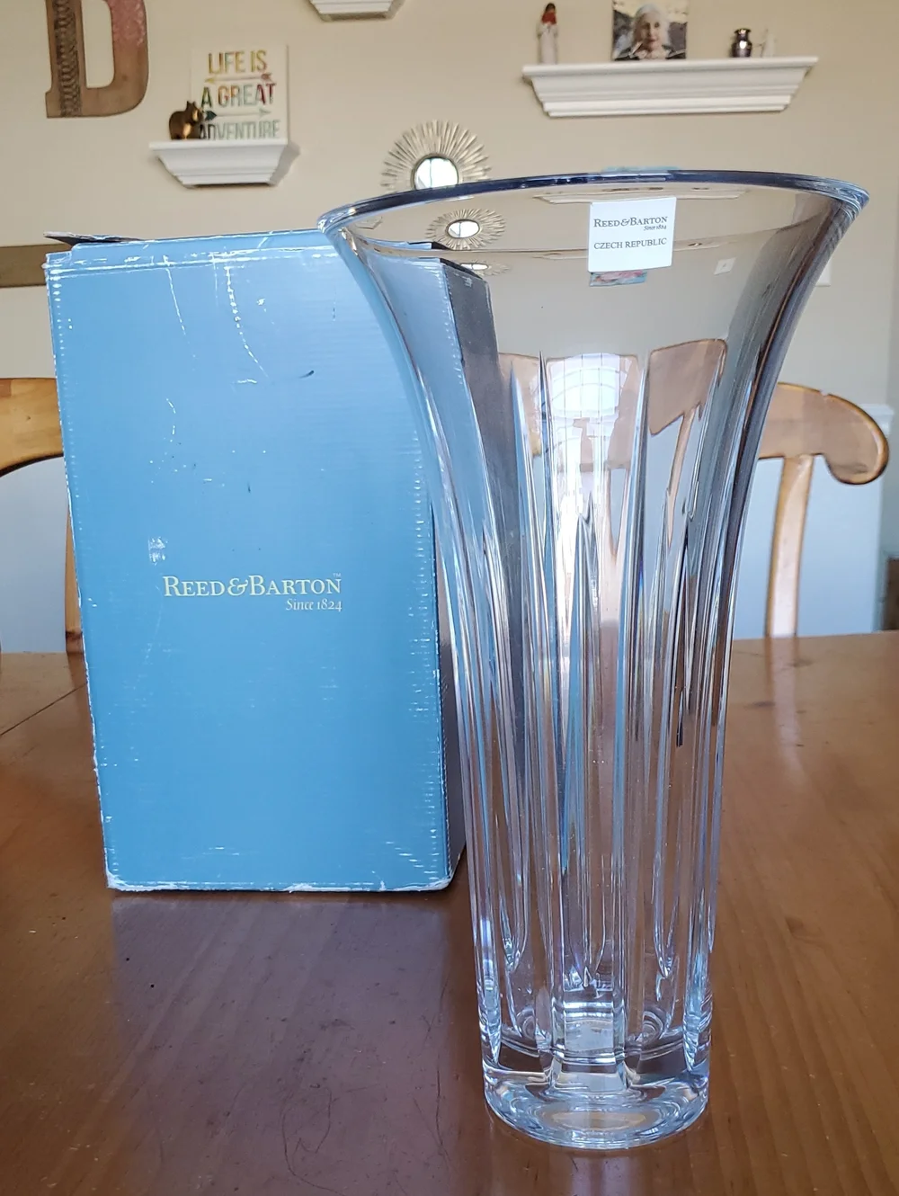 Reed & Barton Soho Lead Crystal Fluted Vase